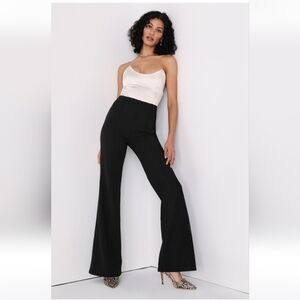 Lulu's make it effortless black high rise flare pants